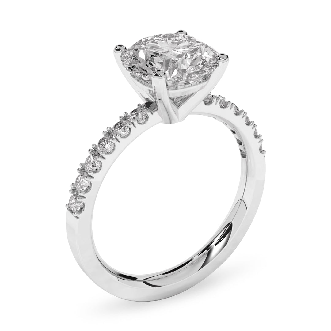 Bague De Fiançailles Diamant De Laboratoire Ovale 2 Ct - Or 18k, Personnalisable