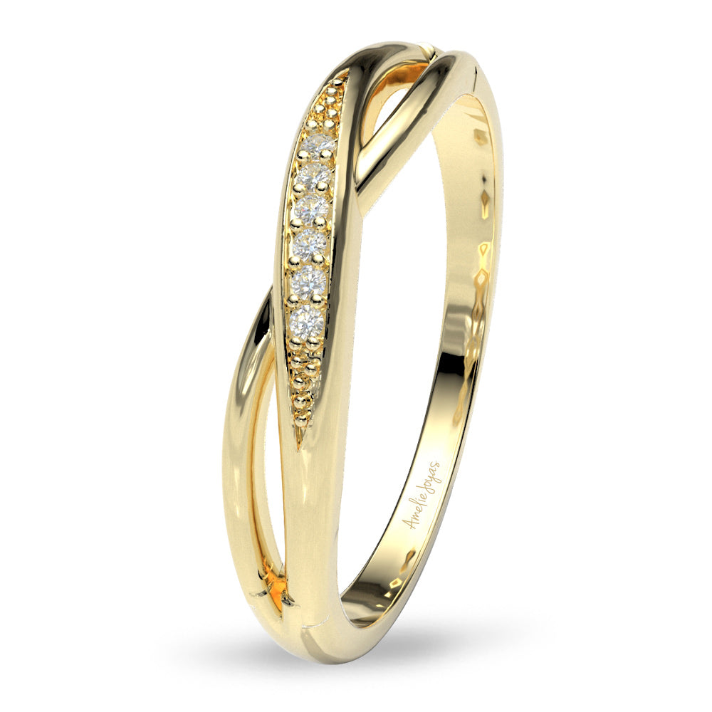 ANILLO PARA DAMA ORO SÓLIDO CON ZIRCONIAS – Amelie Joyas