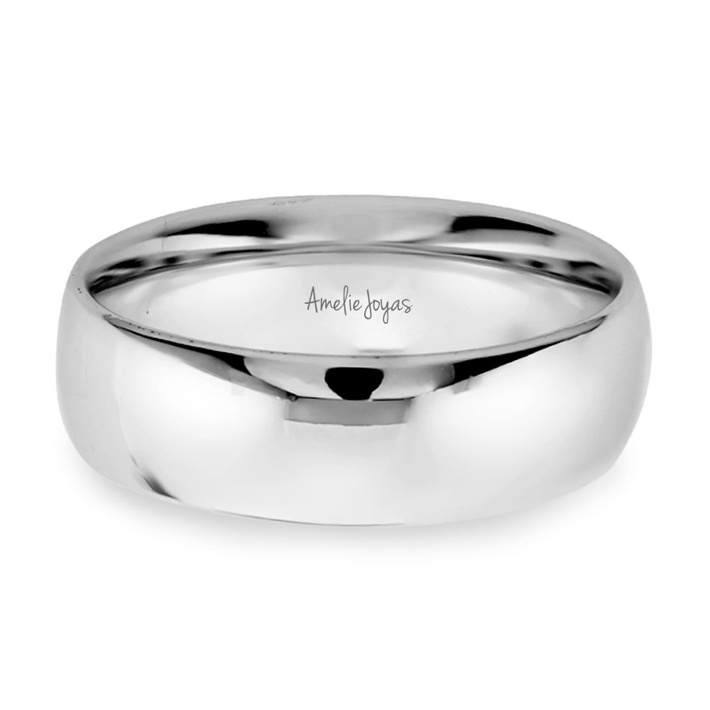 ARGOLLA DE MATRIMONIO ELITE CONFORT UNISEX ORO BLANCO – Amelie Joyas