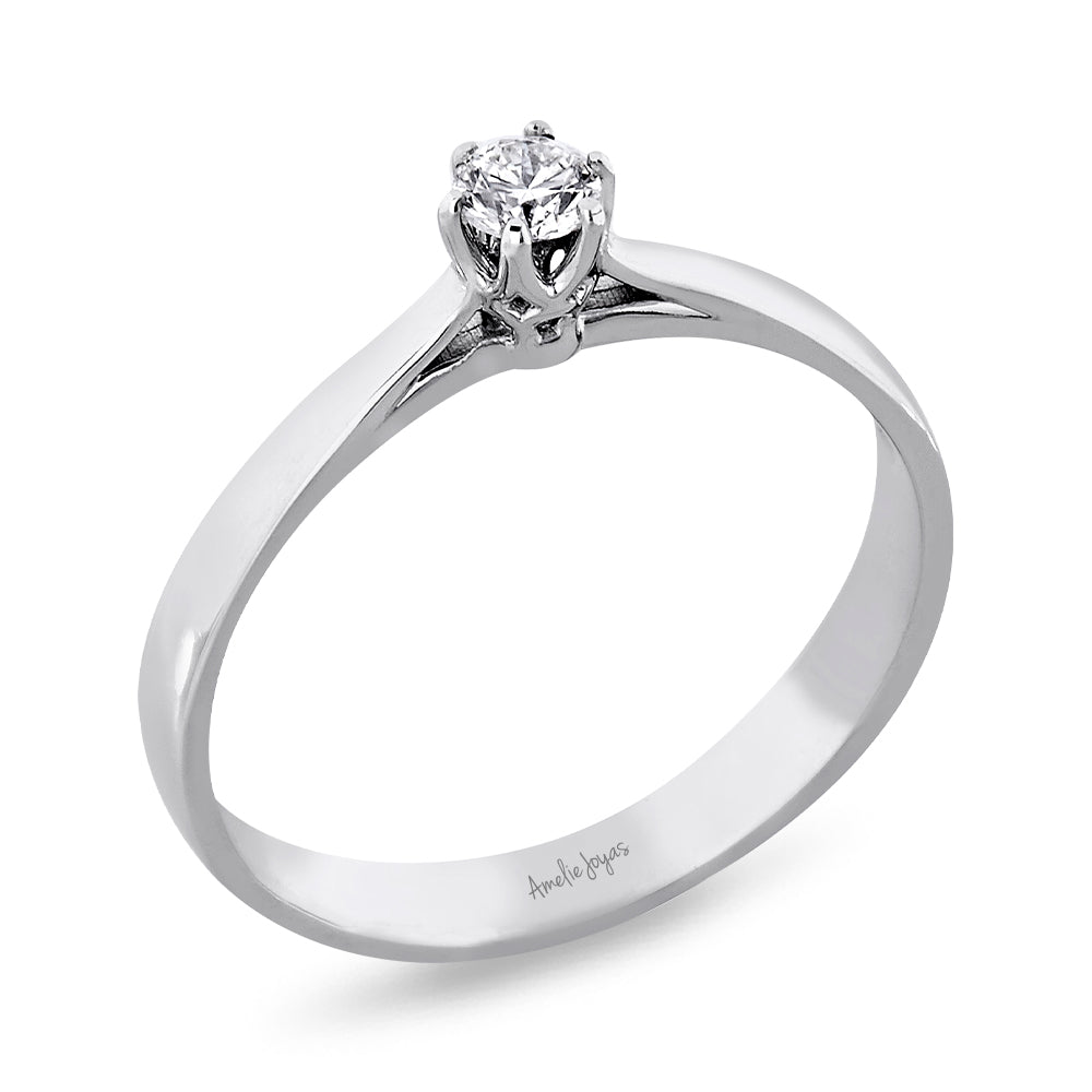 ANILLO DE COMPROMISO PLATINO CON DIAMANTE NATURAL – Amelie Joyas