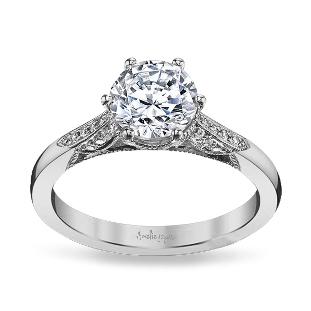 ANILLO DE COMPROMISO CON MOISSANITA Amelie Joyas