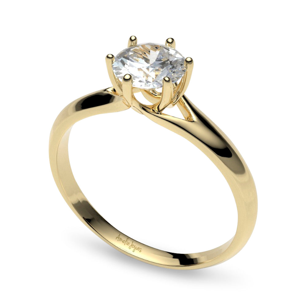 ANILLO DE COMPROMISO ORO SOLIDO CON ZIRCONIA – Amelie Joyas
