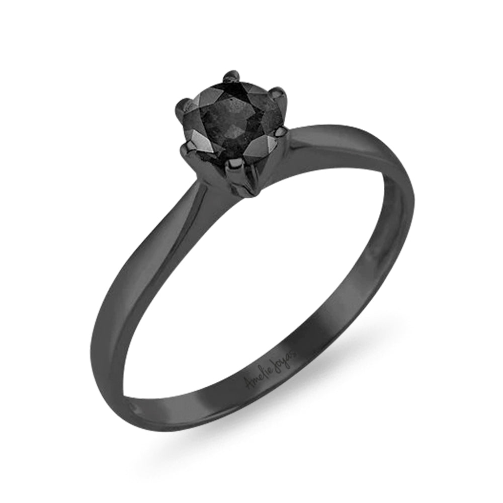 ANILLO DE COMPROMISO ORO NEGRO – Amelie Joyas